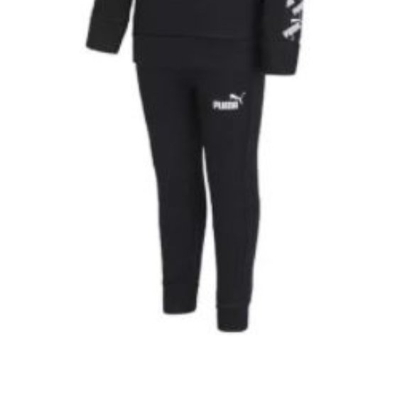 Puma jogger Hoodie Pants set size 5 Black White - Picture 4 of 6